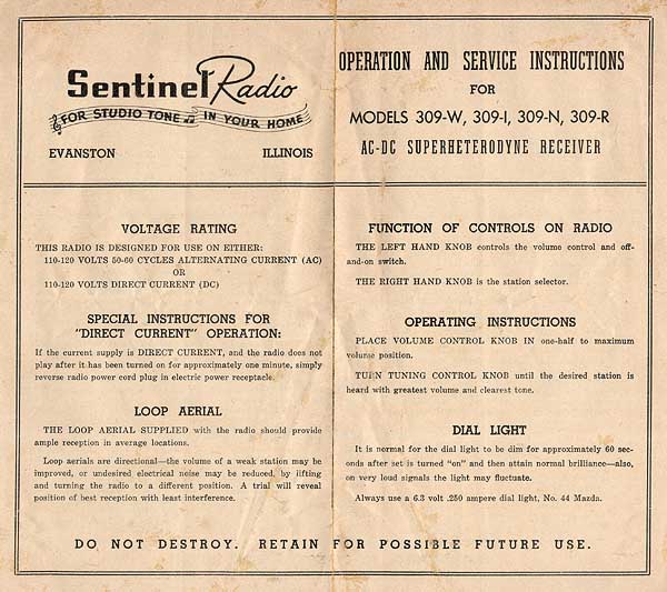 [The instruction sheet]