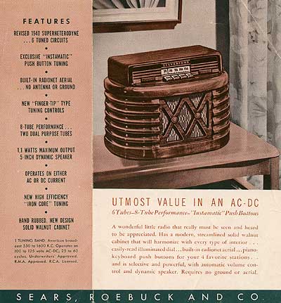 [From a Sears product brochure]