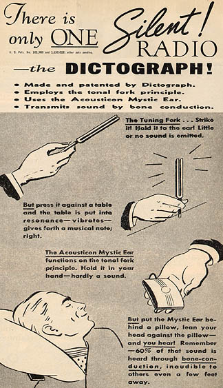 [Dictograph Silent Radio advertisement]